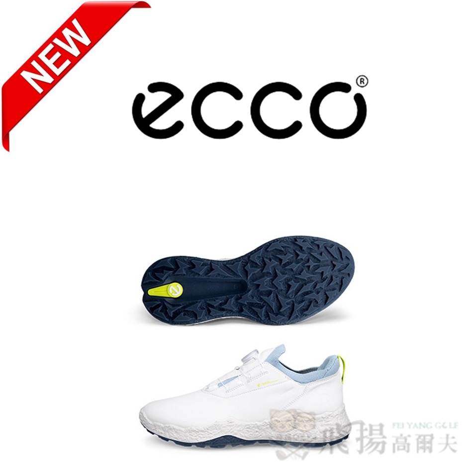 【飛揚高爾夫】ecco 男鞋(無釘) BIOM H5 BOA #138074-51843 ,白霧藍